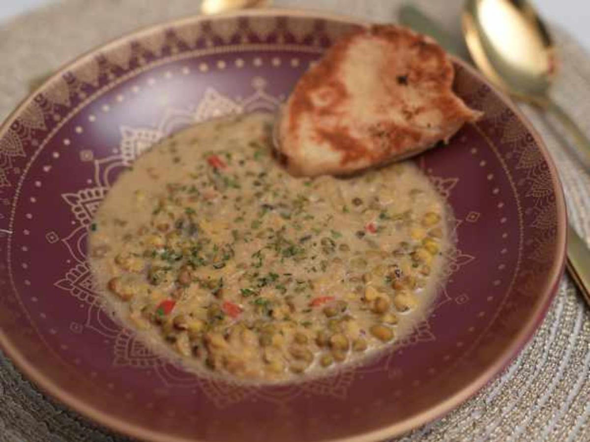 Mungbohnensuppe mit Gurke und Naanbrot - Rezept - Bild Nr. 2