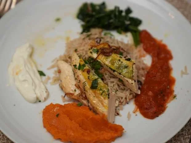 Hähnchen mit Kardamomreis und Honig-Süßkartoffeln - Rezept - Bild Nr. 17037