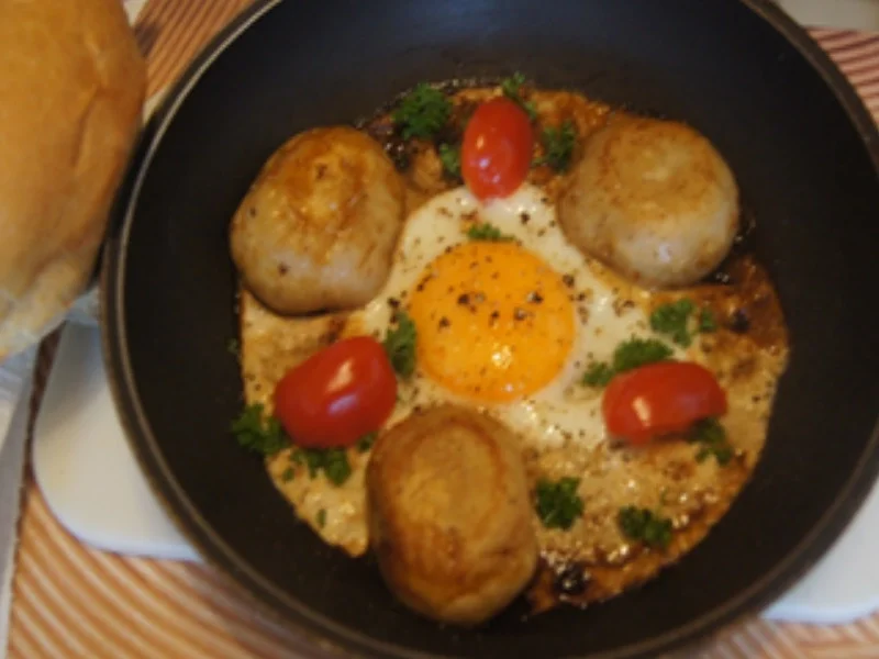 Schnelle Champignon-Ei-Pfanne - Rezept - Bild Nr. 2