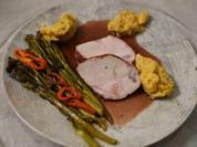 Kalbskarrée mit Bimi und Quark-Parmesan-Nocken - Rezept - Bild Nr. 2