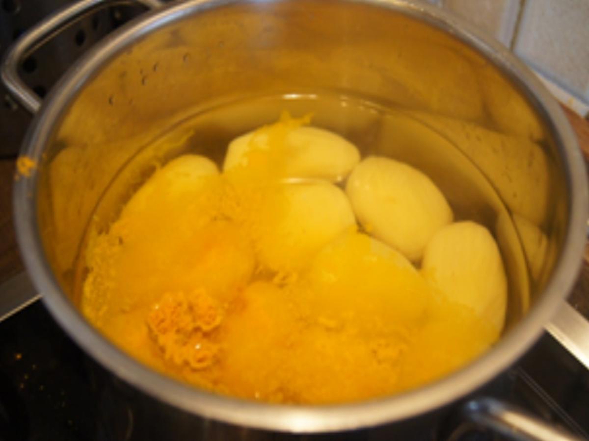 Spargel mit Sellerie-Schnitzel, Orangen-Dressing und Frühkartoffeln - Rezept - Bild Nr. 14