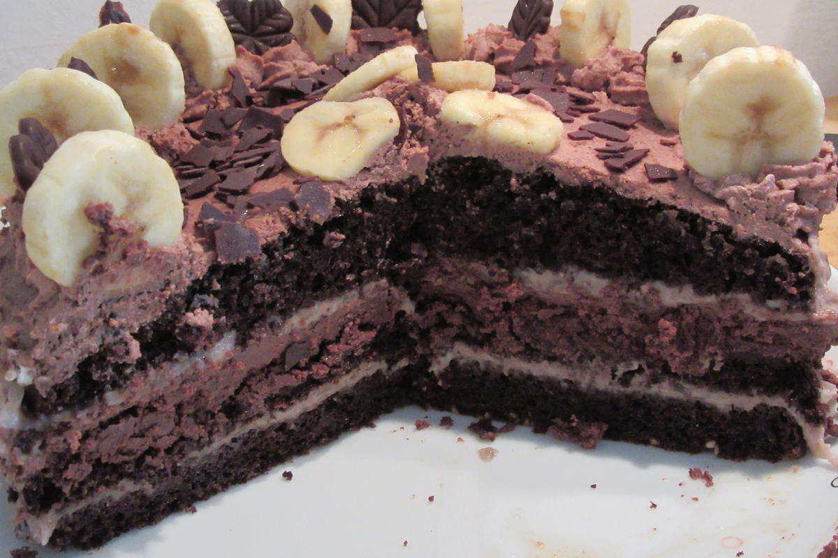 Backen: Schoko-Bananen-Torte - Rezept - Bild Nr. 3