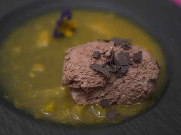 Schoko-Nougat-Mousse und Orangen-Maracuja-Kompott - Rezept - Bild Nr. 17047
