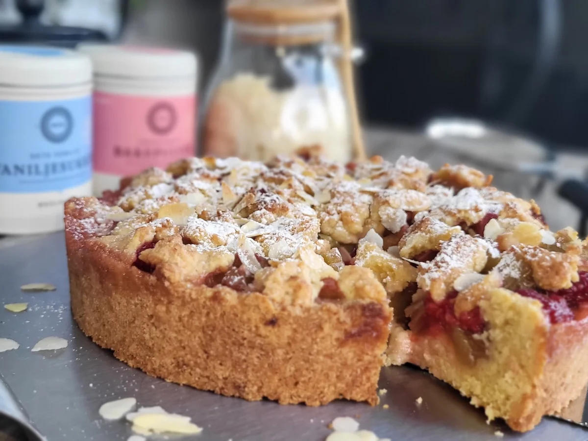 BiNe` S RHABARBER - HIMBEER CRUMBLE KUCHEN - Rezept - Bild Nr. 17058