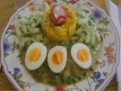 Rezept: Gekochte Eier mit Erbsensauce, Gurkensalat und Sellerie-Kartoffel-Stampf Bild Nr. 2 Gekochte Eier mit Erbsensauce, Gurkensalat und Sellerie-Kartoffel-Stampf - Rezept - Bild Nr. 2