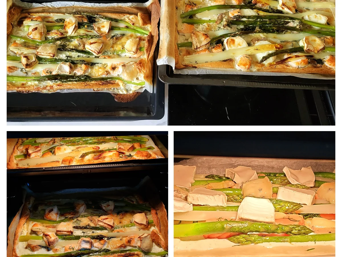 Lachs-Spargelquiche mit Ziegenkäse und Honig-Senf-Zitronen Vinaigrette - Rezept - Bild Nr. 17065