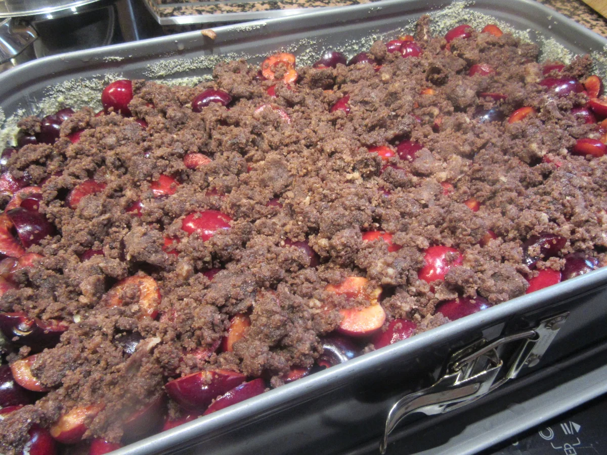 Backen: Schoko-Streusel-Kuchen mit Kirschen - Rezept - Bild Nr. 17086