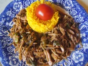 Hähnchenbrustfilet mit Sojabohnensprossen und gelben Basmatireis - Rezept - Bild Nr. 2