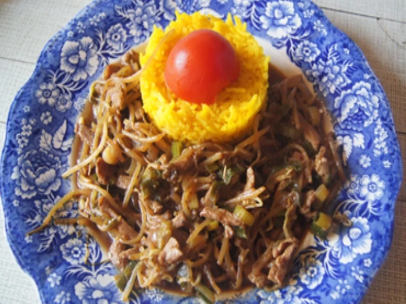 Hähnchenbrustfilet mit Sojabohnensprossen und gelben Basmatireis - Rezept - Bild Nr. 23