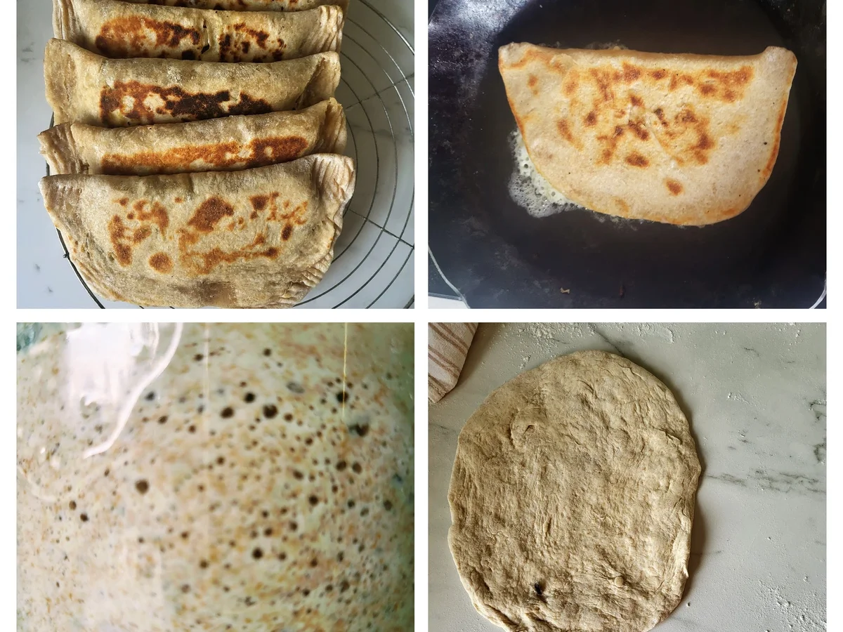 Rezept: Gözleme aus Sauerteig mit Hackfleisch-Spinat Füllung Bild Nr. 4 Gözleme aus Sauerteig mit Hackfleisch-Spinat Füllung - Rezept - Bild Nr. 4