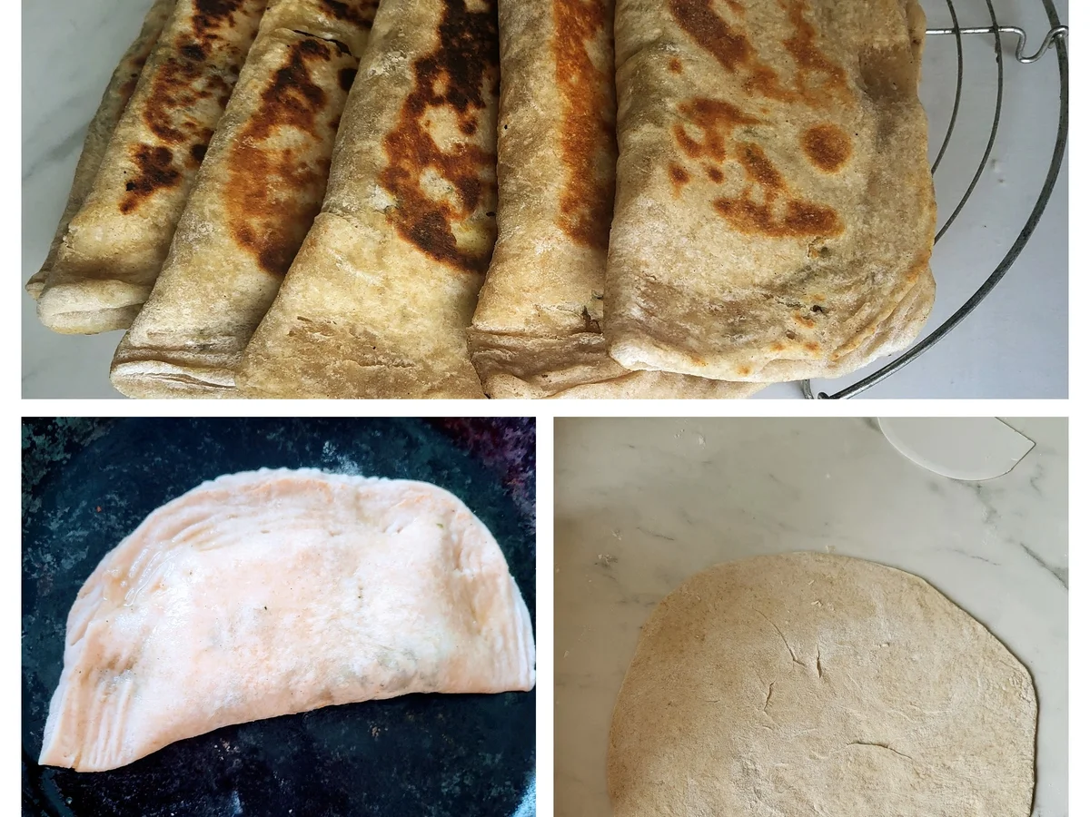 Rezept: Gözleme aus Sauerteig mit Hackfleisch-Spinat Füllung Bild Nr. 6 Gözleme aus Sauerteig mit Hackfleisch-Spinat Füllung - Rezept - Bild Nr. 6