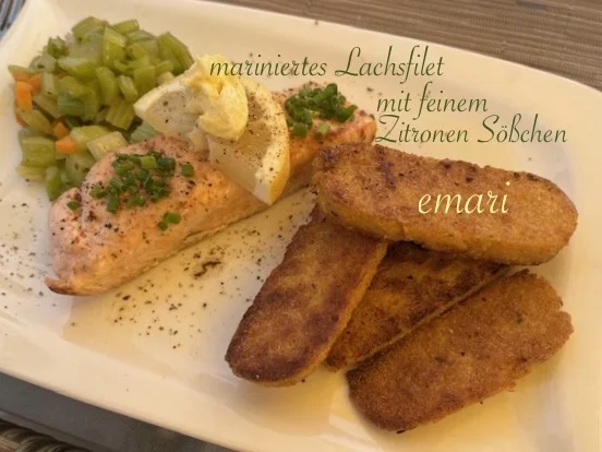 Rezept: mariniertes Lachsfilet mit feinem Zitronensößchen Bild Nr. 17110 mariniertes Lachsfilet mit feinem Zitronensößchen - Rezept - Bild Nr. 17110