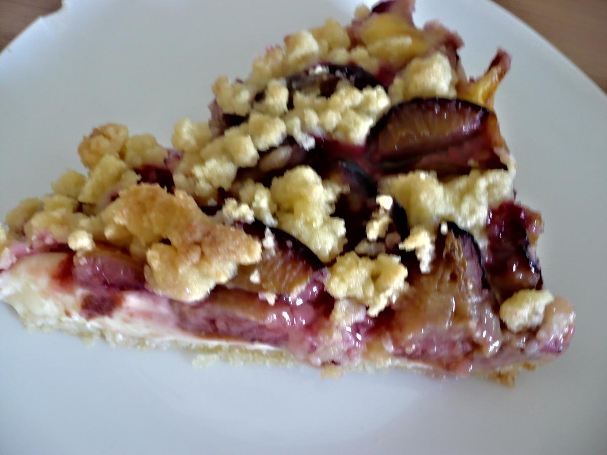 Streuselkuchen mit Zwetschen und Pudding - Rezept - Bild Nr. 17117