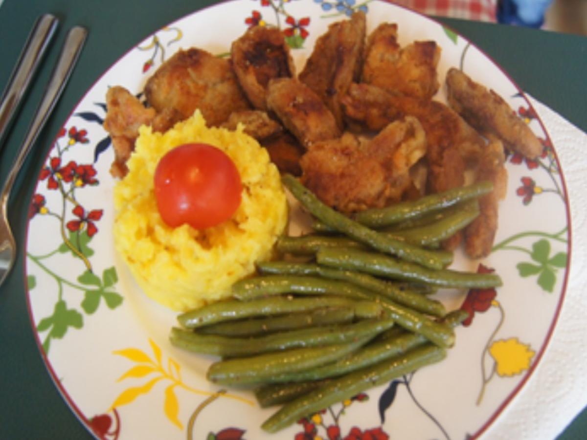 Steinpilzschnitzel mit Buschbohnen und Kartoffelstampf - Rezept - Bild Nr. 20