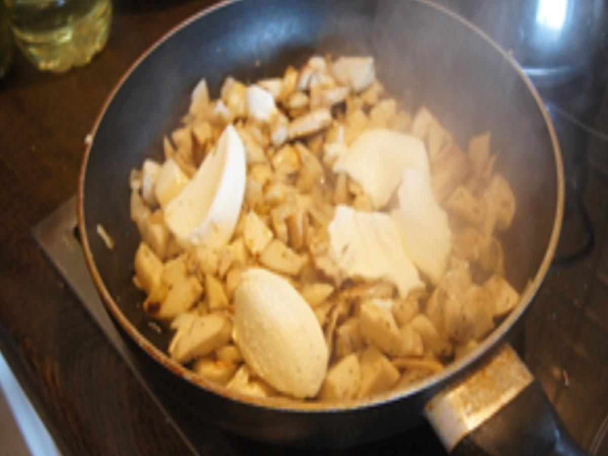 Schlemmerfilet à la Bordelaise mit Rahm-Steinpilzen und Kümmel-Pellkartoffeln - Rezept - Bild Nr. 9