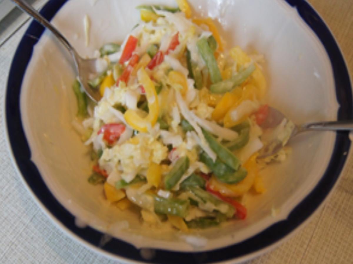 Omelett mit Steinpilzen, Paprika-Chinakohl-Salat und Jasmin-Reis - Rezept - Bild Nr. 11