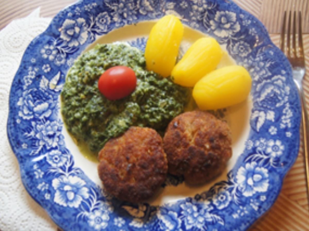 Mini-Buletten mit Rahm-Spinat und Drillingen - Rezept - Bild Nr. 13