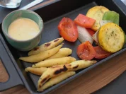 Rezept: Bubenspitzle mit Grillgemรผse und Krรคuterfrischkรคse-Sauce Bild Nr. 17143 Bubenspitzle mit Grillgemรผse und Krรคuterfrischkรคse-Sauce - Rezept - Bild Nr. 17143