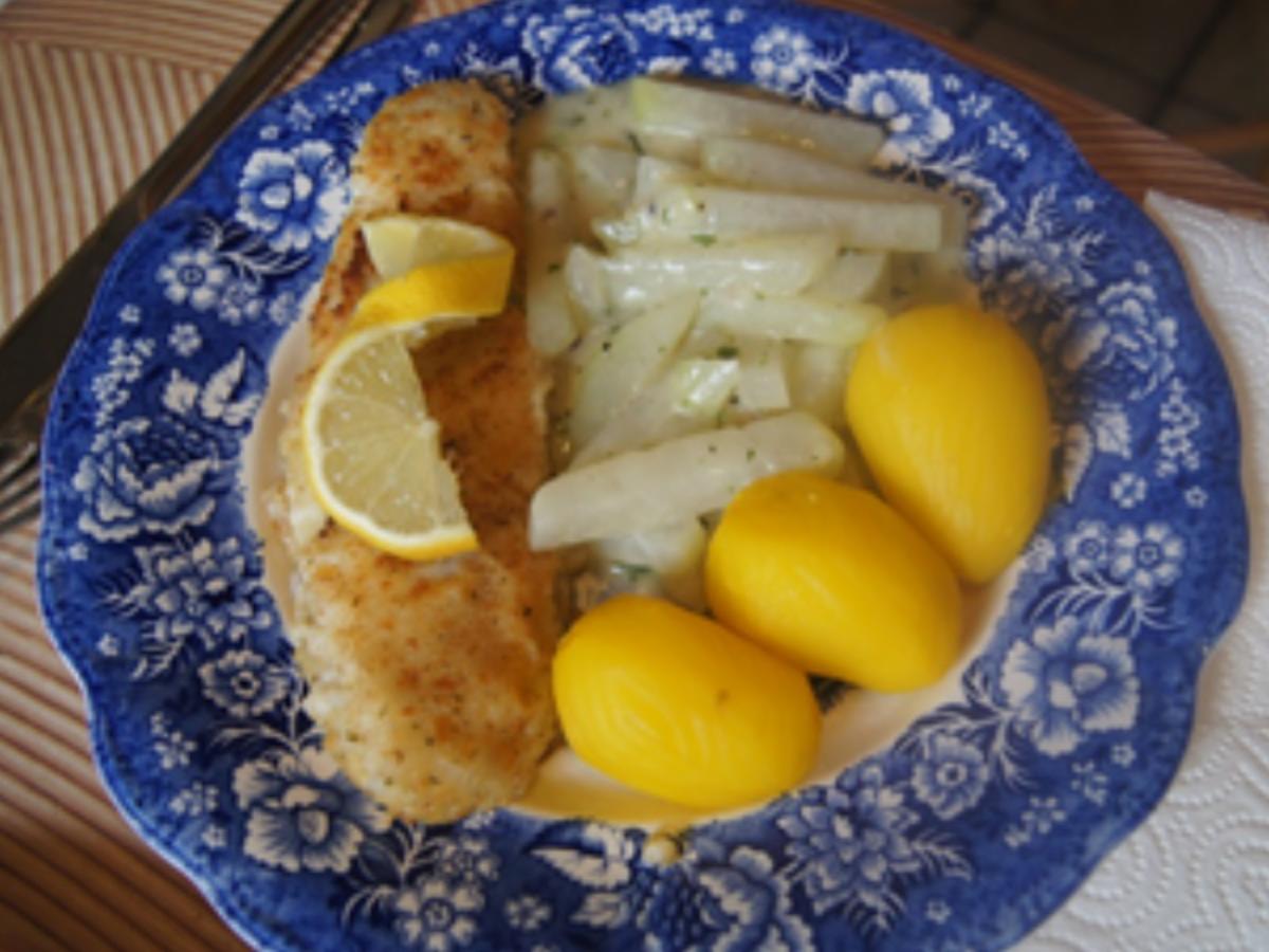 Seelachsfilet mit Kohlrabi-Gemüse und Drillingen - Rezept - Bild Nr. 2