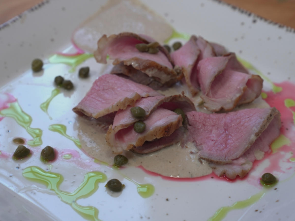 Vitello tonnato mit geröstetem Thunfisch - Rezept - Bild Nr. 17148