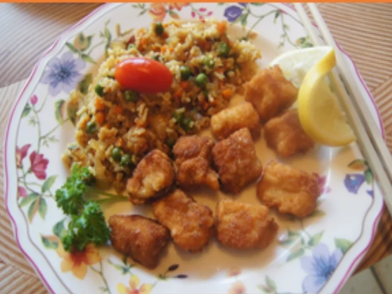 Rezept: Frittierter-Fisch mit Gemüse-Bratreis Bild Nr. 21 Frittierter-Fisch mit Gemüse-Bratreis - Rezept - Bild Nr. 21