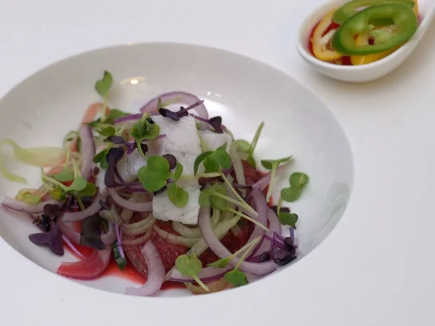 Zander mit Rote-Bete-Mousse und Gurkenspaghetti - Rezept - Bild Nr. 17157