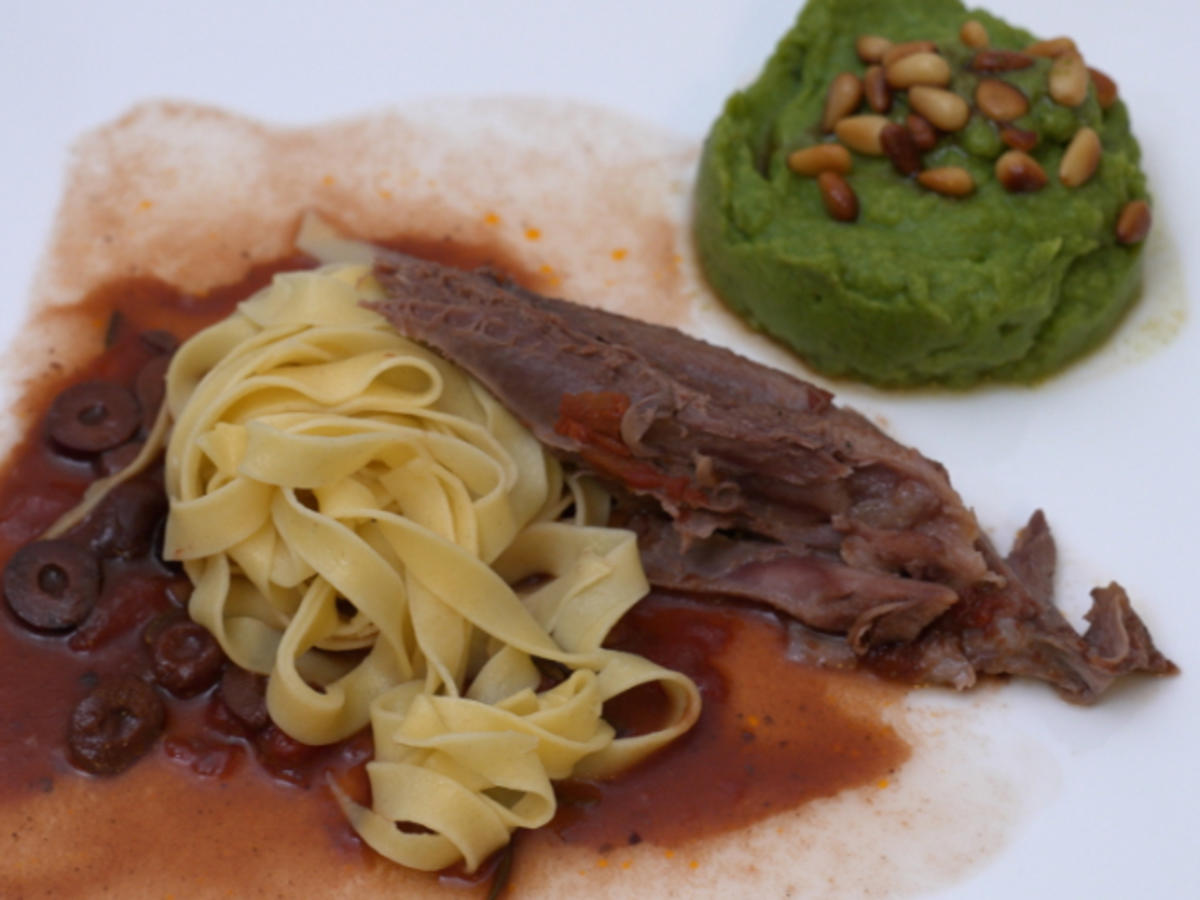 Wildschwein mit Pasta und Brokkoli-Mousse - Rezept - Bild Nr. 2