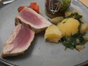 Thunfischsteaks mit Mangoldkartoffeln und gegrillter Wassermelone - Rezept - Bild Nr. 2