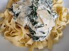 Tagliatelle mit Spinat und Frischkäsesauce - Rezept - Bild Nr. 17202