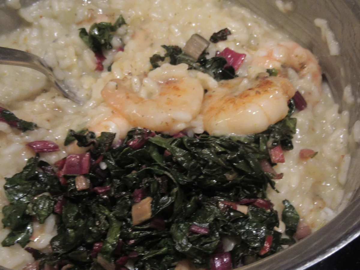 Rezept: Reis: Risotto mit Garnelen und Mangold Bild Nr. 17218 Reis: Risotto mit Garnelen und Mangold - Rezept - Bild Nr. 17218