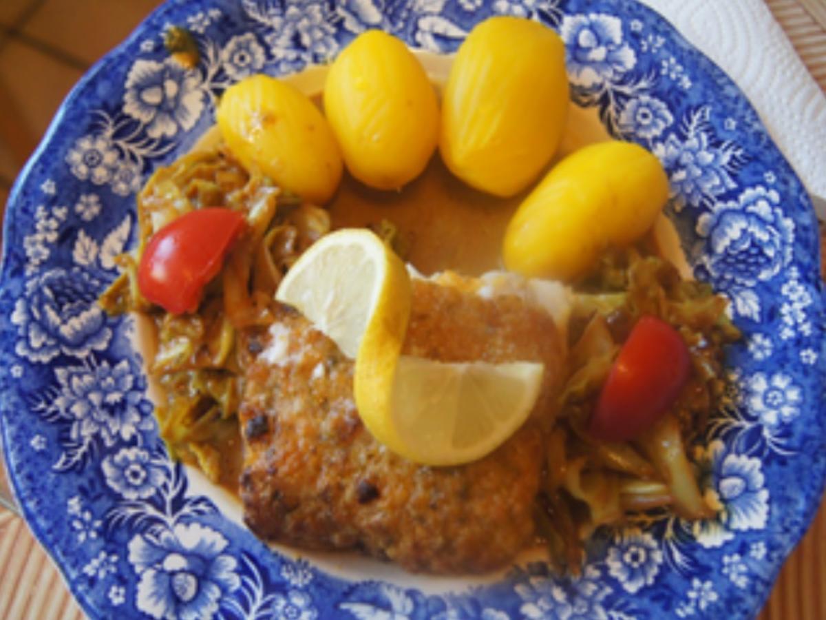 Schlemmerfilet mit Rahm-Spitzkohl und Drillingen - Rezept - Bild Nr. 2