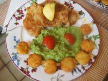 Bratfisch mit Erbsen-Püree und Mini-Rösti - Rezept - Bild Nr. 17211