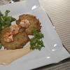 Reibeplätzchen mit Gambas, Kardinalsauce und Salatbeilage - Rezept - Bild Nr. 17211