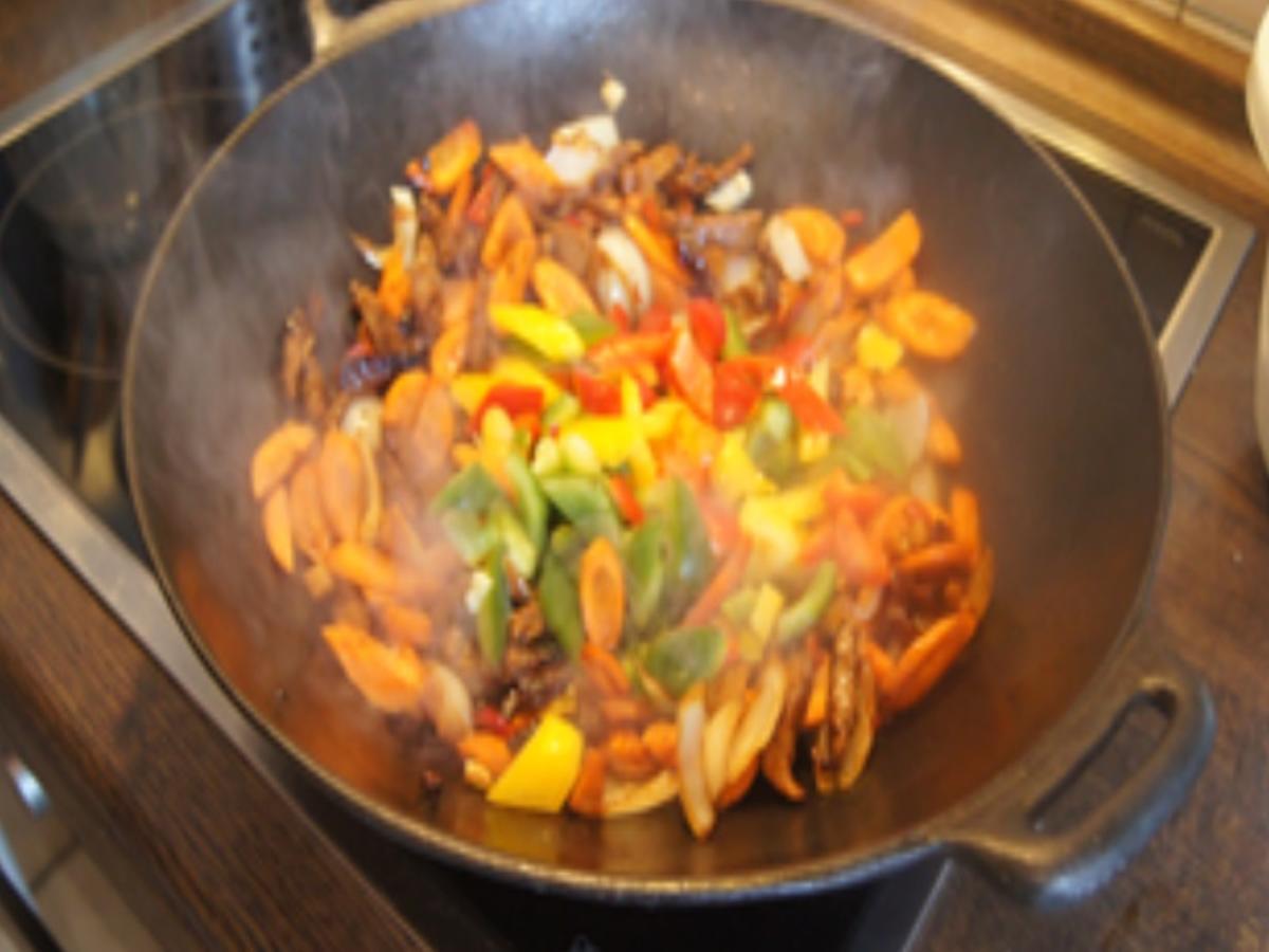 Schweinefilet-Gemüsemix-Wok mit Basmatireis - Rezept - Bild Nr. 17223