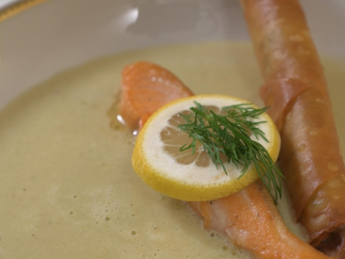 Kartoffel-Lauch-Suppe mit Lachs und Yufka - Rezept - Bild Nr. 2