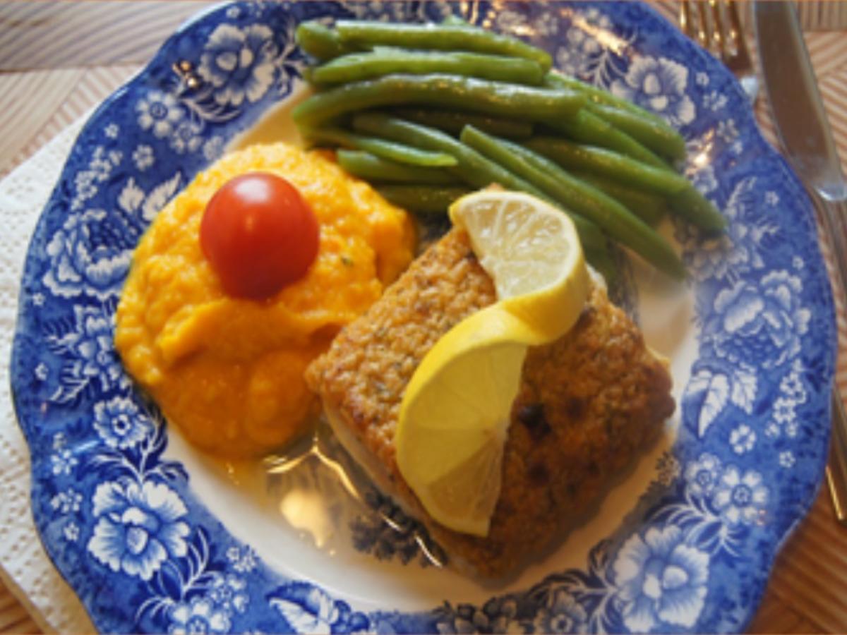 Schlemmerfilet mit Buschbohnen und Kürbispüree - Rezept - Bild Nr. 17211