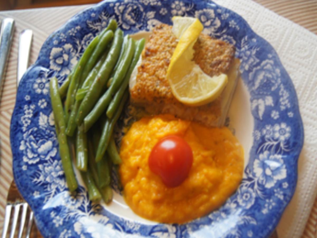 Schlemmerfilet mit Buschbohnen und Kürbispüree - Rezept - Bild Nr. 17225