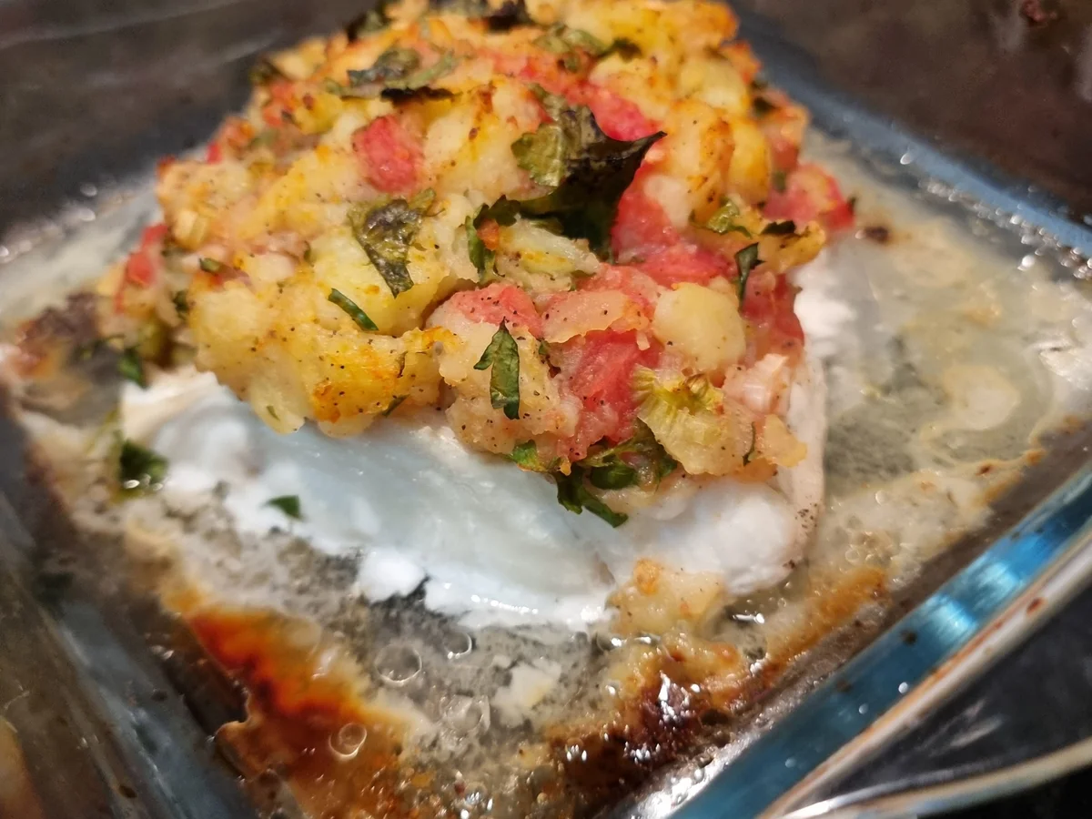 Überbackener Kabeljau mit Kartoffeln und Tomaten - Rezept - Bild Nr. 17220