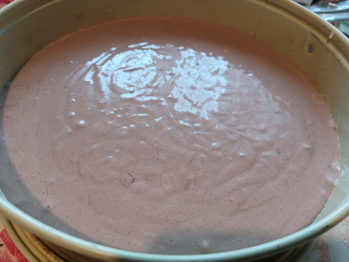 Schoko - Quarkkuchen mit Blätter - Deko - Rezept - Bild Nr. 17230