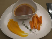 Wildschwein-Ragout mit Kürbis-Püree und gedünsteten Möhren - Rezept - Bild Nr. 17226