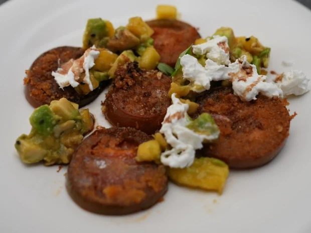 Gebratene Tomaten mit Burrata und Avocado-/Mangovinaigrette - Rezept - Bild Nr. 17228