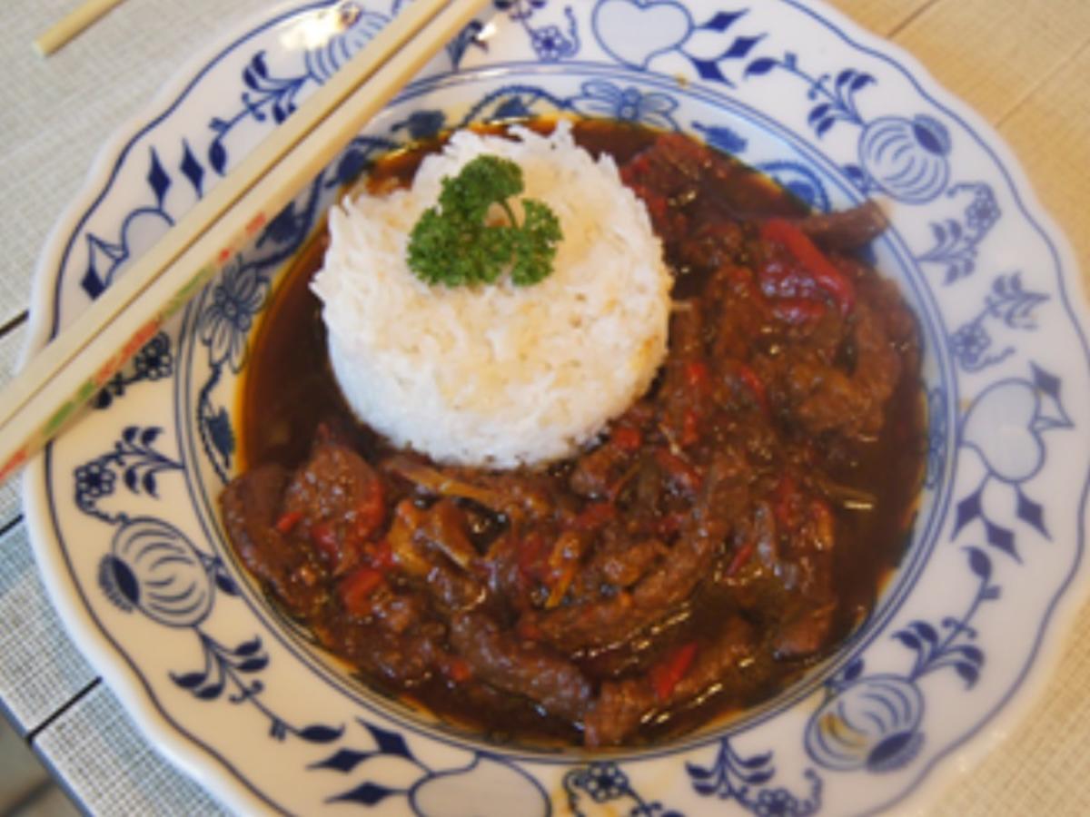 Rindfleisch-Geschnetzeltes mit Kokosreis - Rezept - Bild Nr. 17229