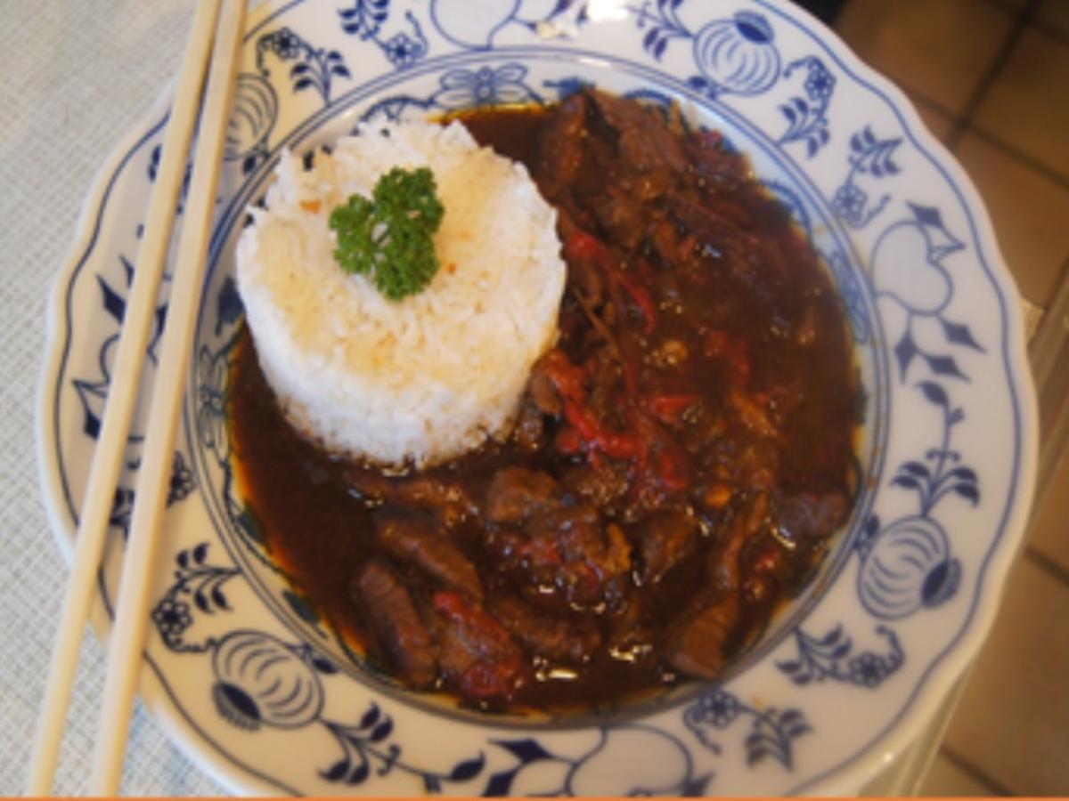 Rindfleisch-Geschnetzeltes mit Kokosreis - Rezept - Bild Nr. 17240