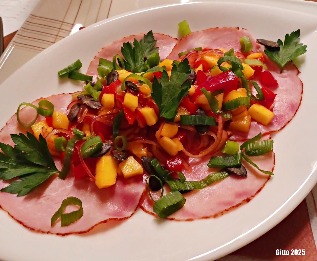 Carpaccio von Putenbrust oder Kochschinken - Rezept - Bild Nr. 17248