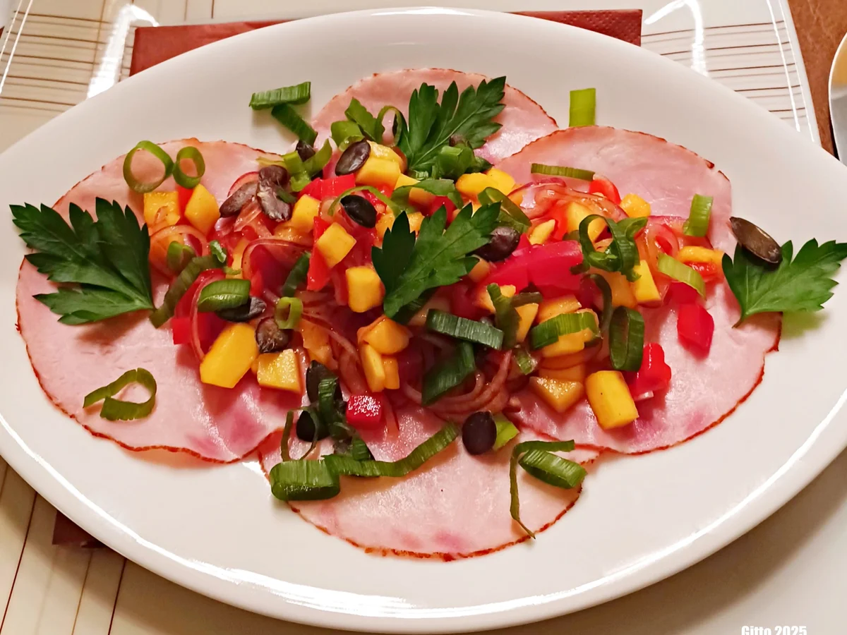 Carpaccio von Putenbrust oder Kochschinken - Rezept - Bild Nr. 17249