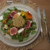 Feldsalat mit Ziegenkäse, Feigen und Parmesanchip - Rezept - Bild Nr. 17261