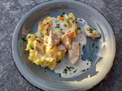 Hähnchengeschnetzeltes mit buntem Kartoffelstampf - Rezept - Bild Nr. 2