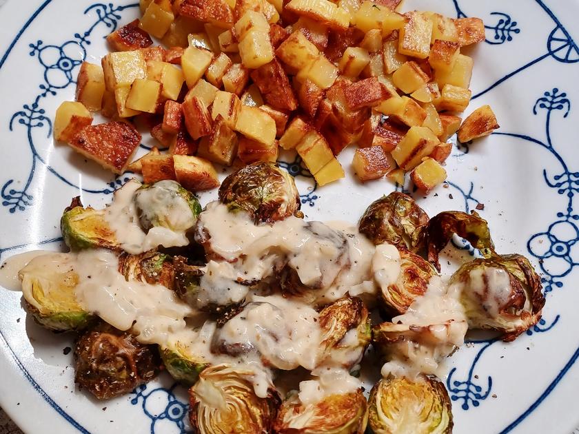 Gebackener Rosenkohl mit Senfsoße - schnell &amp; einfach - von Gitto