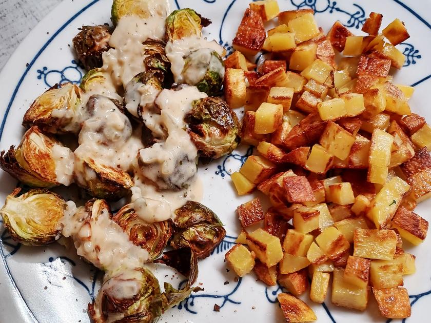 Gebackener Rosenkohl mit Senfsoße - schnell &amp; einfach - von Gitto