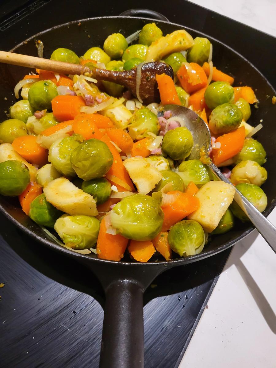 Glasiertes Wintergemüse mit Quarkspätzle - Rezept - Bild Nr. 3